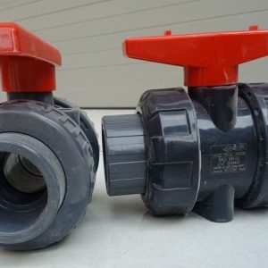 Van bi nhựa 2 đầu rắc co 5 Van bi nhựa 2 đầu rắc co